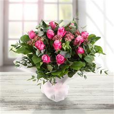  Pink Dozen Roses FREE vase