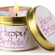Lily Flame Candle in a Tin - Happy Birthday