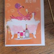 Mother's Day Card - Fabulous Mum Flamingo
